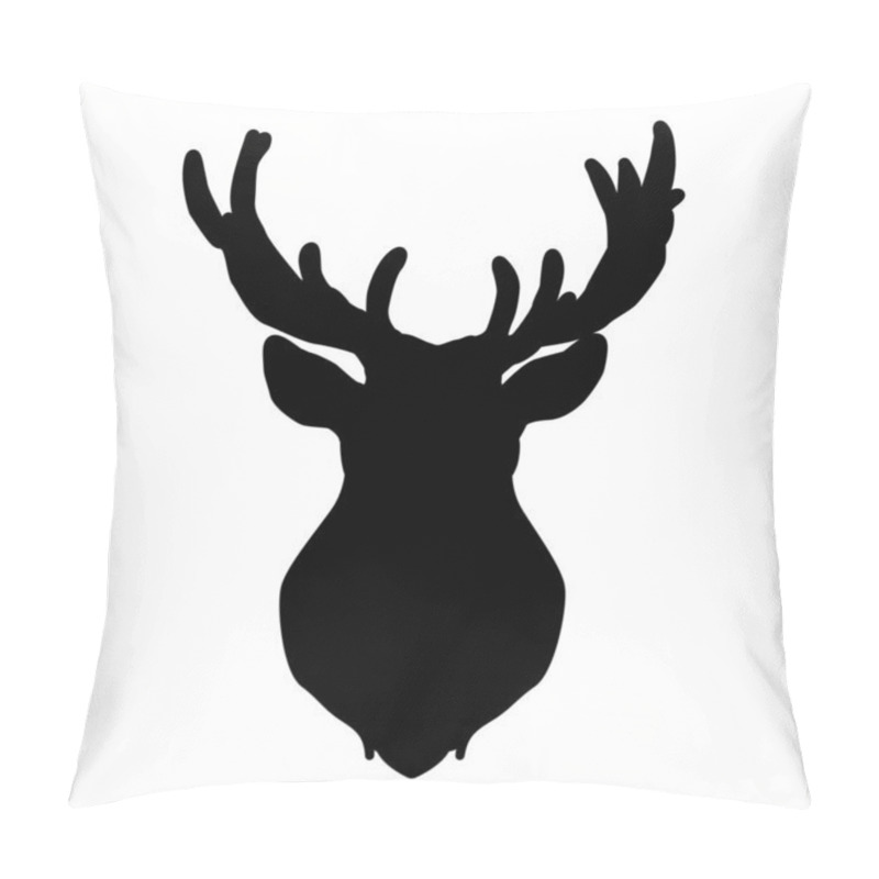 Personality  Drawing Of A Beautiful Deer. Deer With Antlers. Pillow Covers