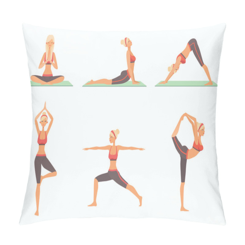 Personality  Set Of Six Basic Yoga Poses Pillow Covers