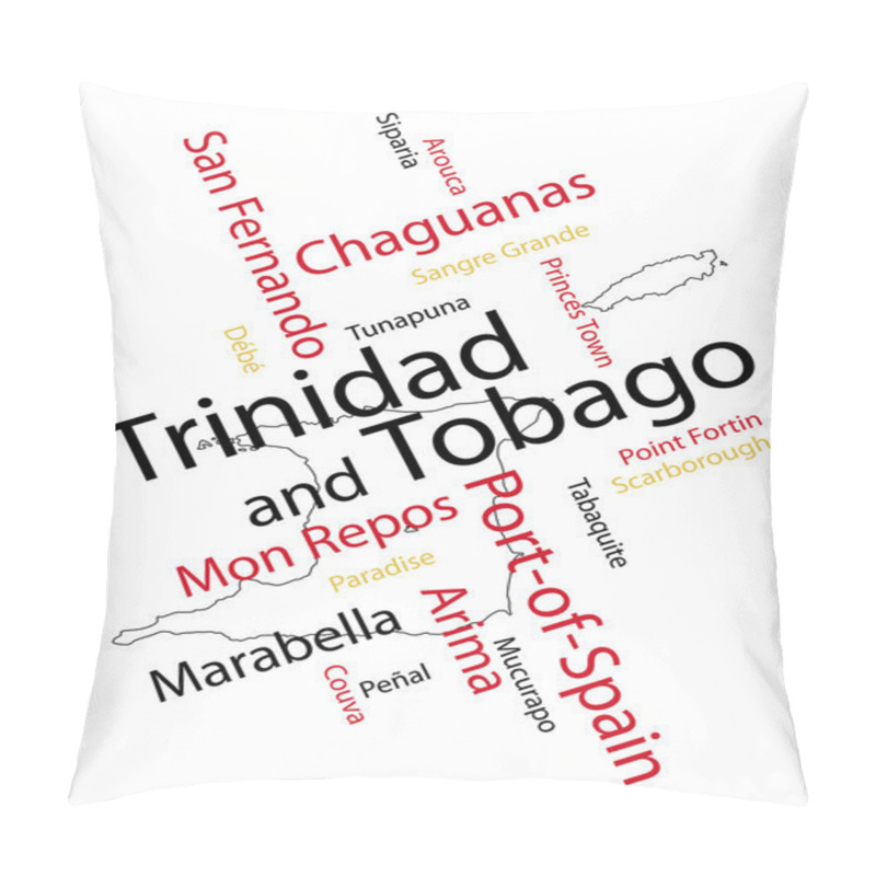 Personality  Trinidad And Tobago Map And Cities Pillow Covers