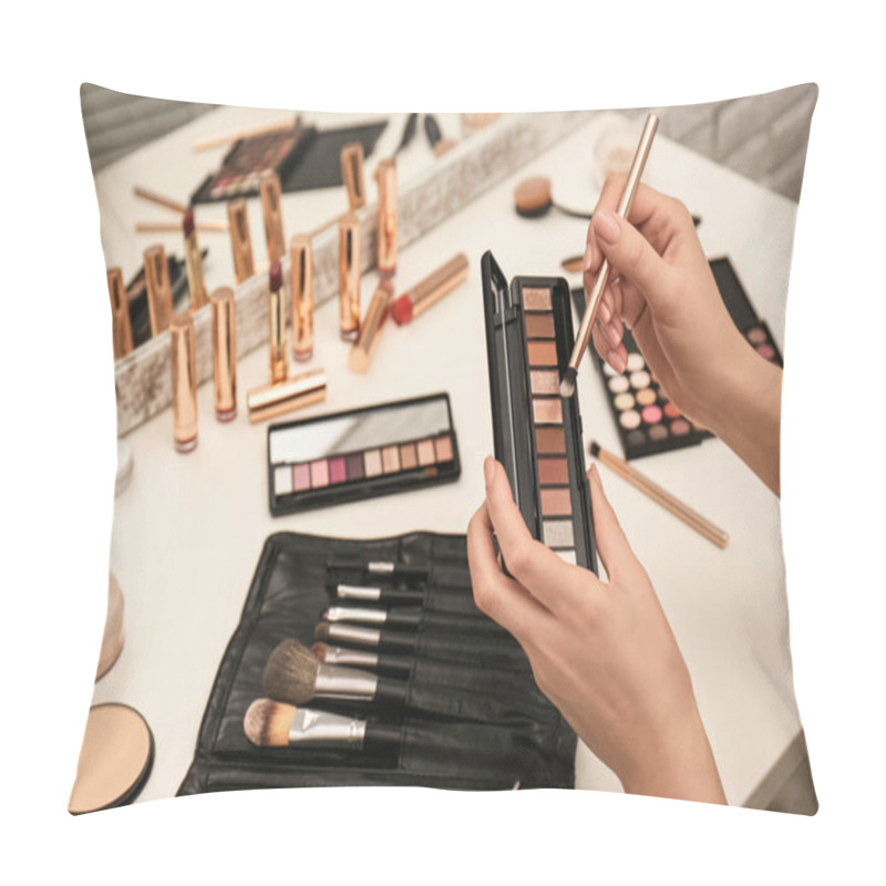 Personality  Professional Makeup Artist With Eyeshadow Palette  Pillow Covers