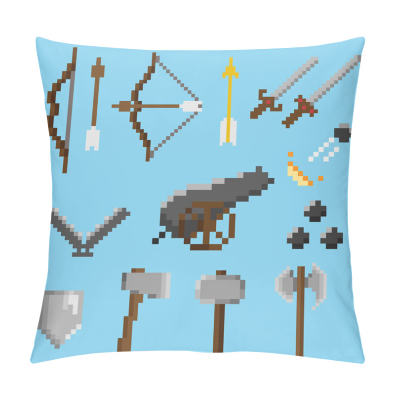 Personality  Set Of Old Pixel Weapons Pillow Covers