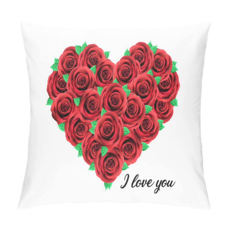 Personality  Love Greeting Card With Red Rose Heart.  Hand Drawn Cute Present For Girlfriend, Wife, Boyfriend. Heart Shaped Anniversary Card For Loved Ones. Wedding Gift.  Pillow Covers