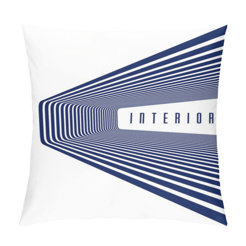 Personality  Abstract 3D Trendy Modern Lines In Perspective Vector Background Pillow Covers