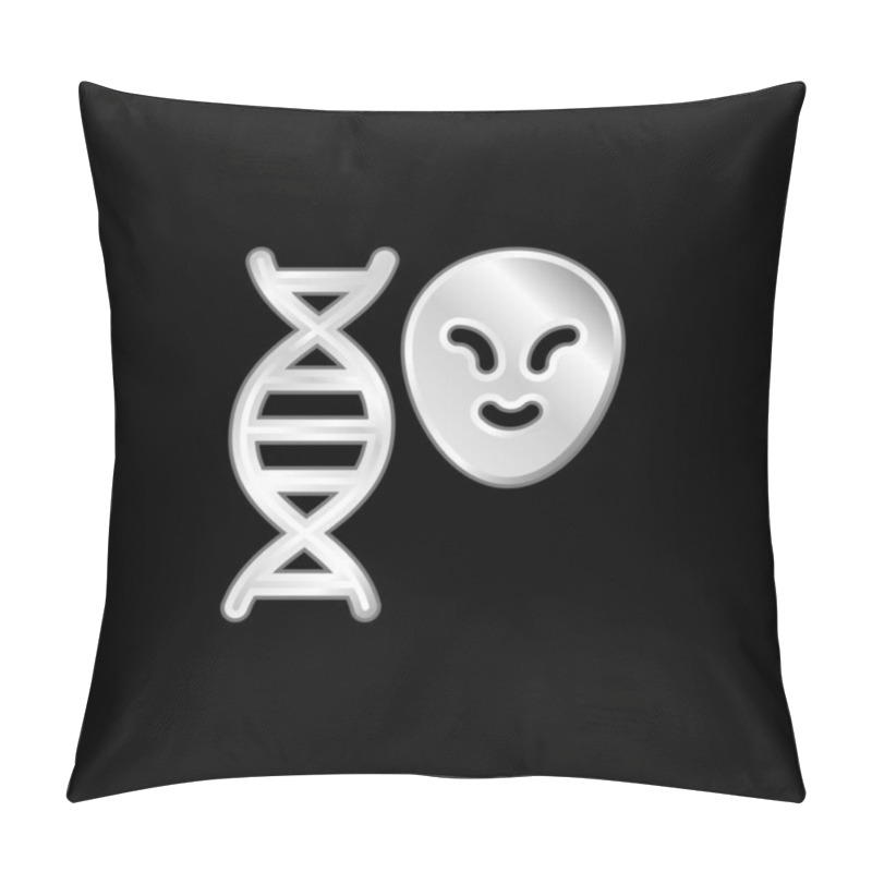 Personality  Alien Silver Plated Metallic Icon Pillow Covers