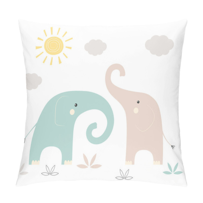 Personality  Funny Kids Print Elephant Pillow Covers