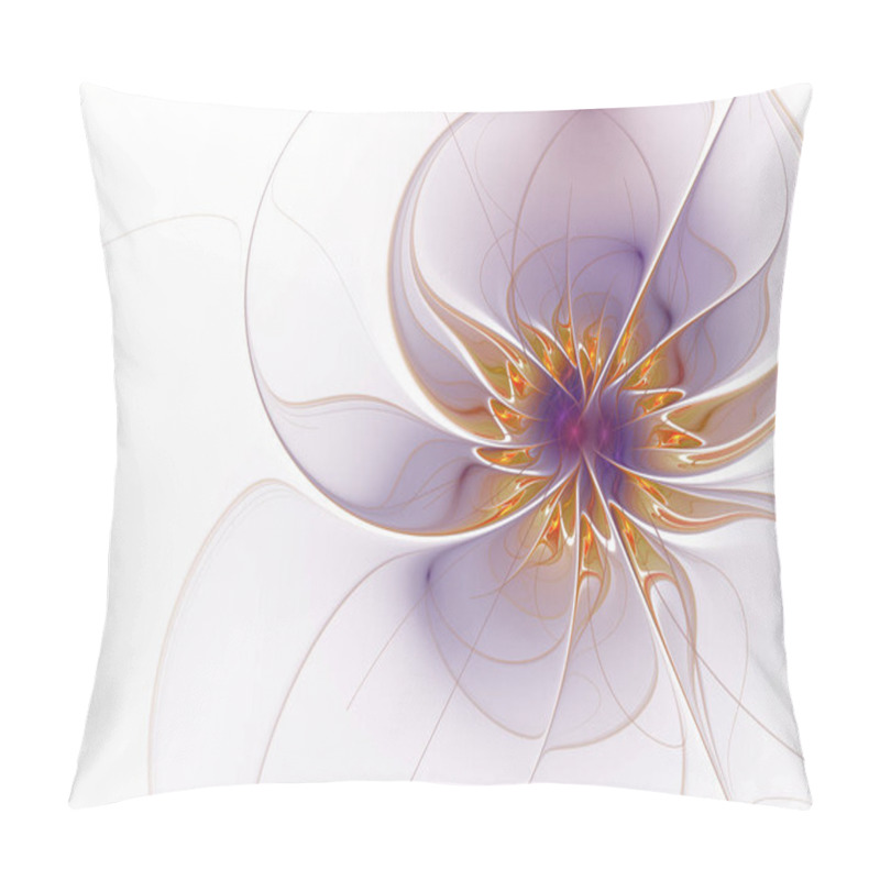 Personality  Beautiful Fractal Flower. Computer Generated Graphics. Abstract Floral Fractal Background For Art Projects Pillow Covers