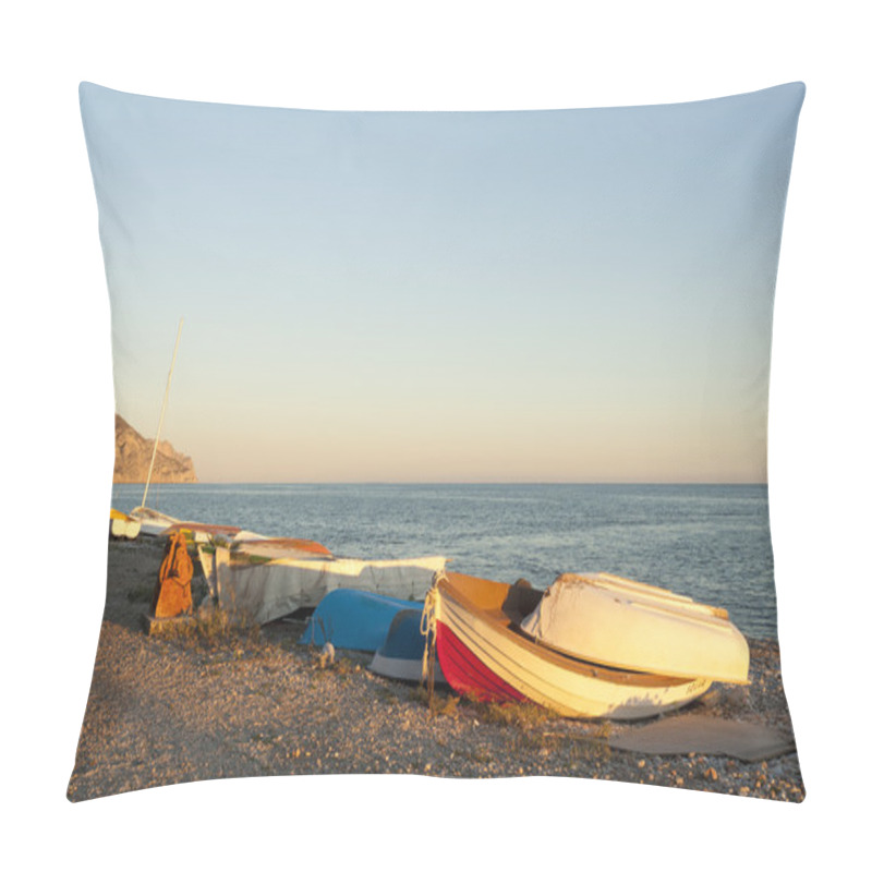 Personality  Fishing Boats At Sunset Pillow Covers