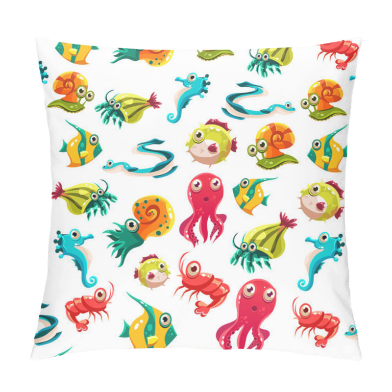 Personality  Kids Seamless Pattern With Sea Life Pillow Covers