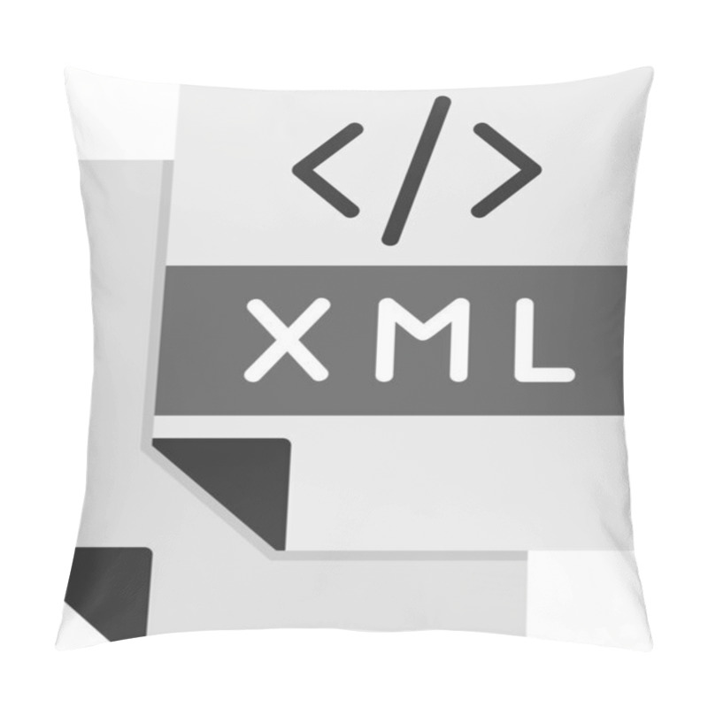 Personality  XML Document Graphic In A Digital, Flat Style. Pillow Covers