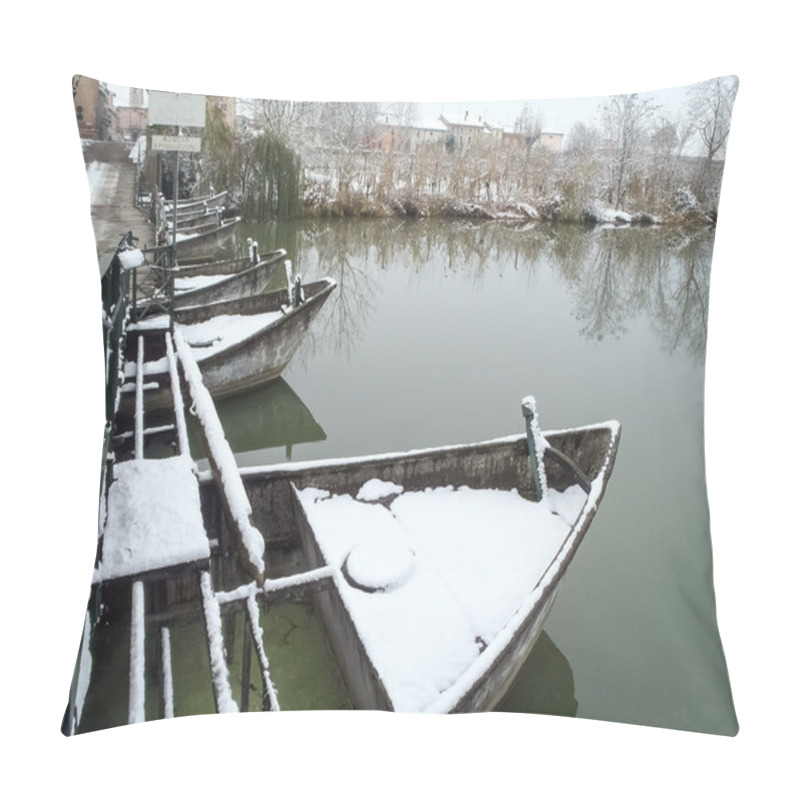 Personality  The Marshes Of The River Oglio In Winter  Pillow Covers