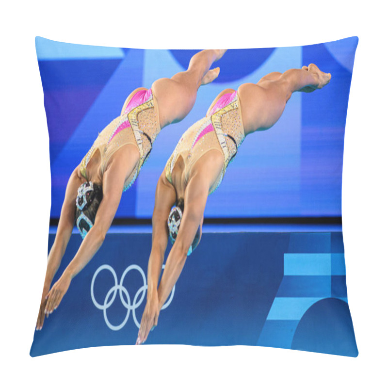 Personality  PARIS, FRANCE - 9 AUGUST, 2024: SHORTMAN Kate THORPE Isabelle, The Artistic Swimming, Duet, Technical Routine, Artistic Swimming, Duet, Technical Routine, The Paris 2024 Olympic Games At Aquatics Centre Pillow Covers