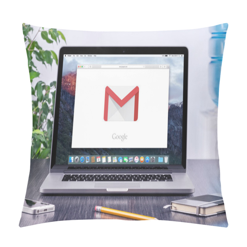 Personality  Google Gmail Logo On Apple MacBook Display In Office Workplace Pillow Covers