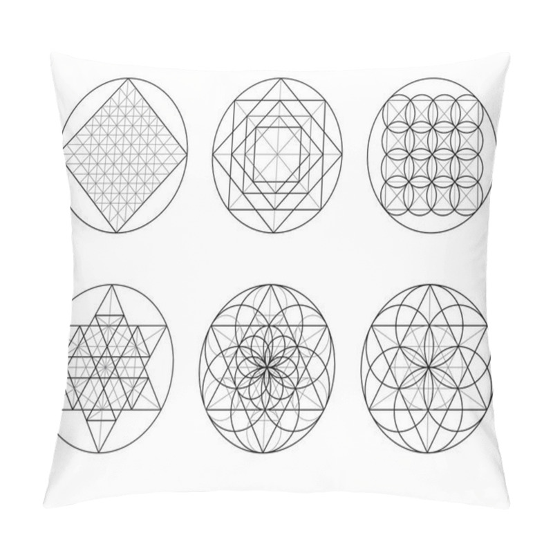 Personality  Sacred Geometry. Crossing Lines. Pillow Covers