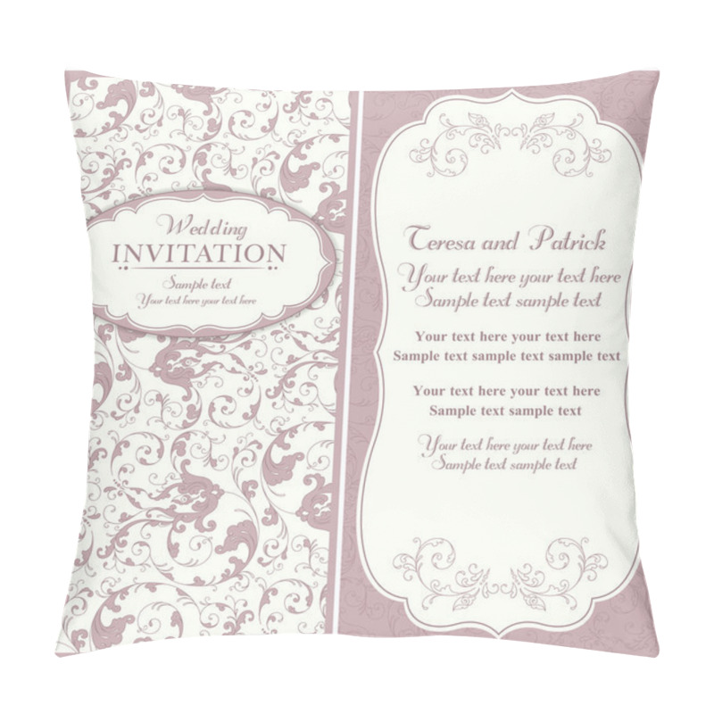 Personality  Baroque Wedding Invitation, Pink And Beige Pillow Covers