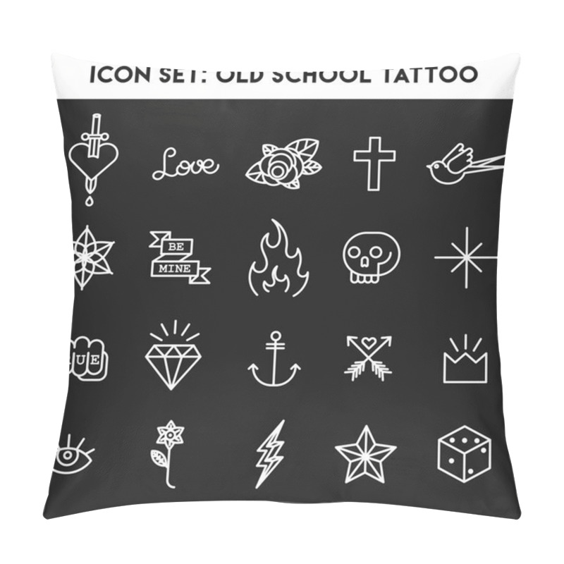 Personality  Old School Tattoo Icons Pillow Covers