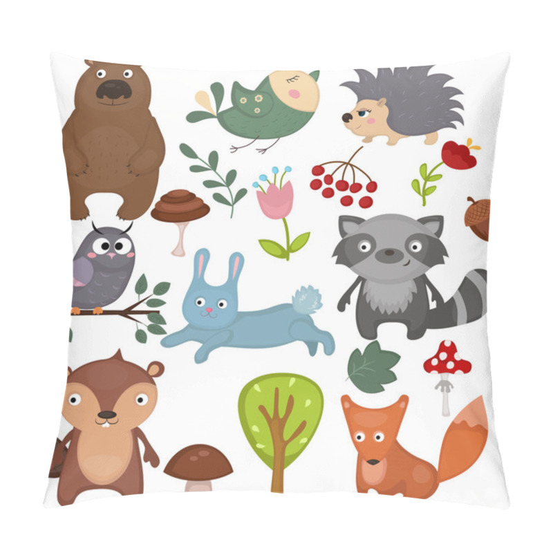 Personality  Set Of Forest Animals. Pillow Covers