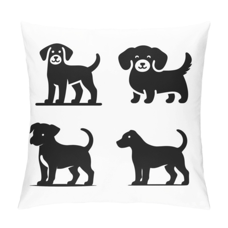 Personality  Dog Head Icon. Flat Style. Cartoon Dog Face. Vector Illustration Silhouette Simple. Pillow Covers