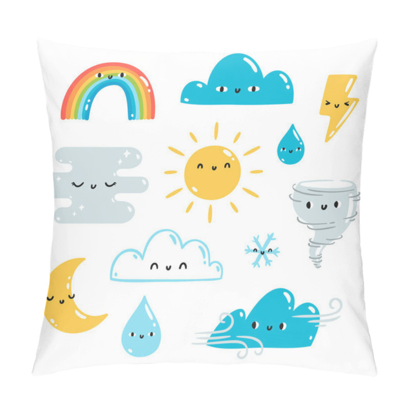 Personality  Weather Illustrations Set Pillow Covers