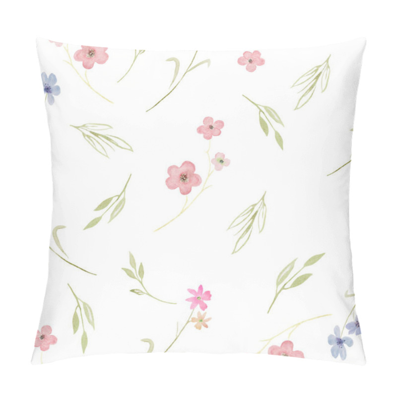 Personality  Watercolor Gentle Seamless Pattern With Abstract Flowers, Green Leaves, Branches. Hand Drawn Floral Illustration Isolated On White Background. For Packaging, Wrapping Design Or Print. Vector EPS. Pillow Covers