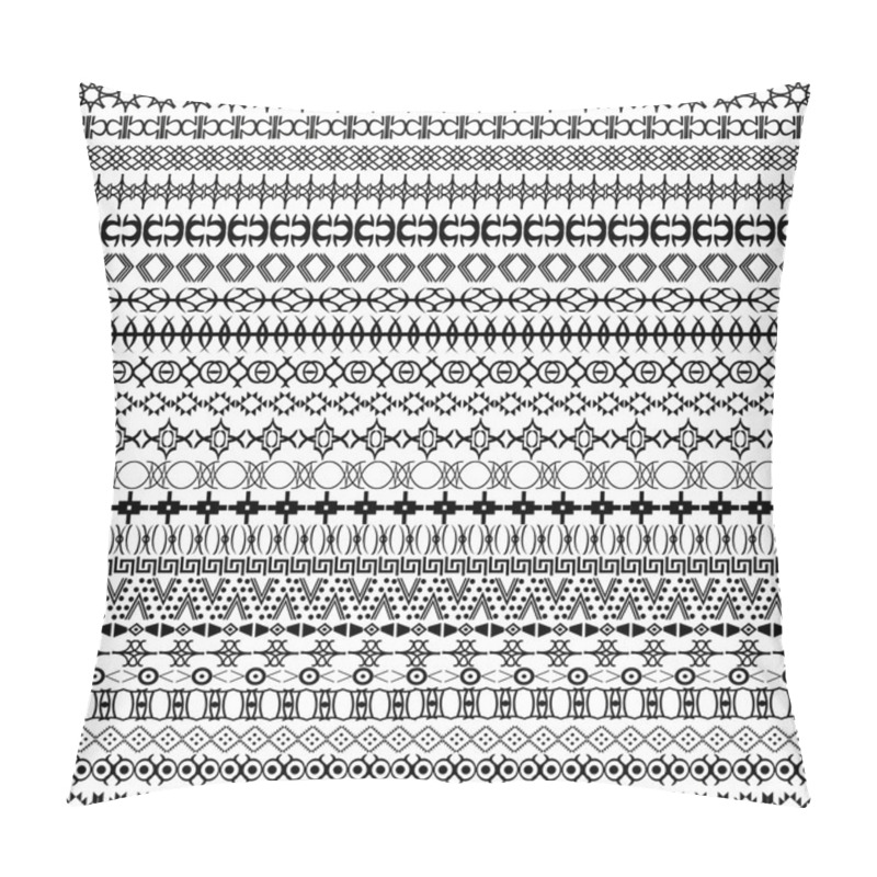 Personality  Set Of Borders, Ethnic Motifs Background Pillow Covers