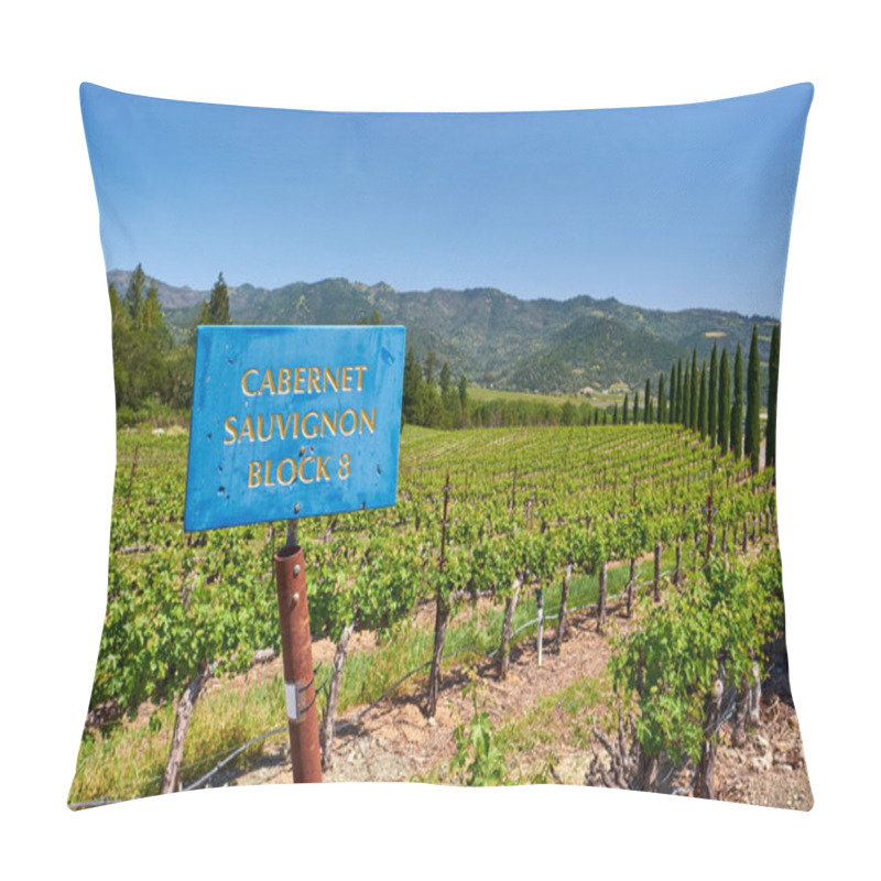 Personality  Cabernet Sauvignon Wine Grape Variety Sign In California, USA Pillow Covers