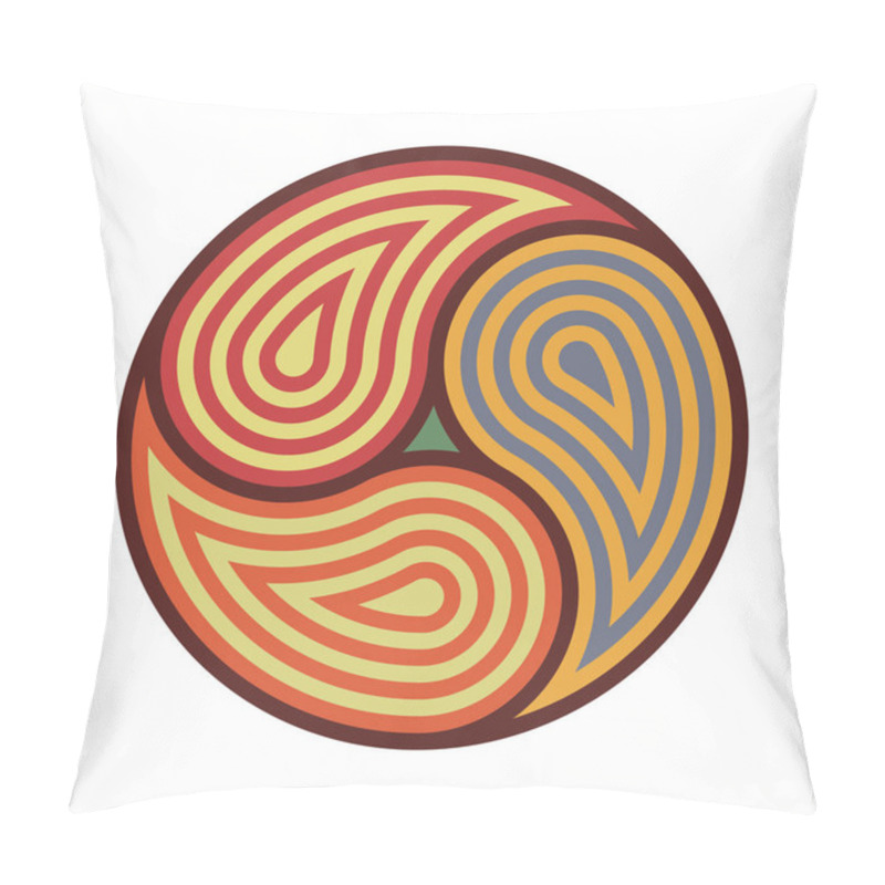 Personality  Triskelion Symbol Tattoo. Geometric Circular Ornament Mandala Pillow Covers