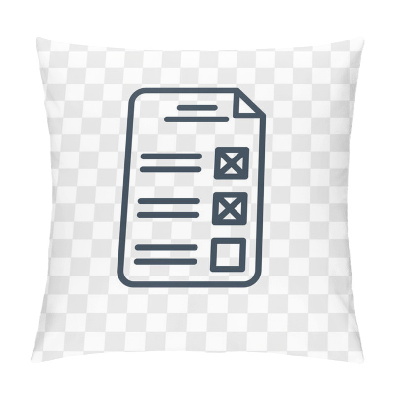 Personality  Test Vector Icon Isolated On Transparent Background, Test Logo Concept Pillow Covers