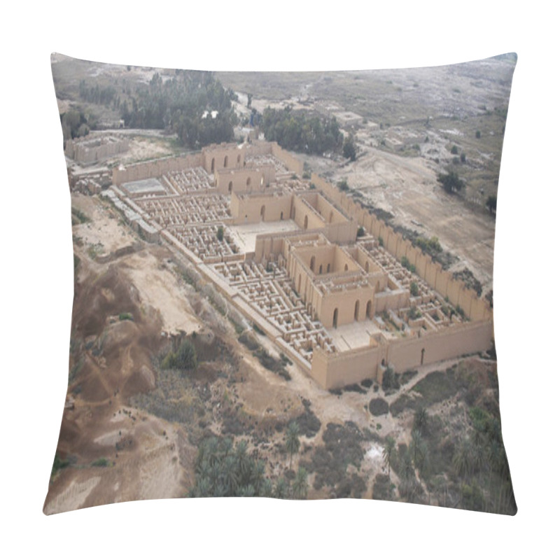 Personality  Ancient Babylon In Iraq From Air. Pillow Covers