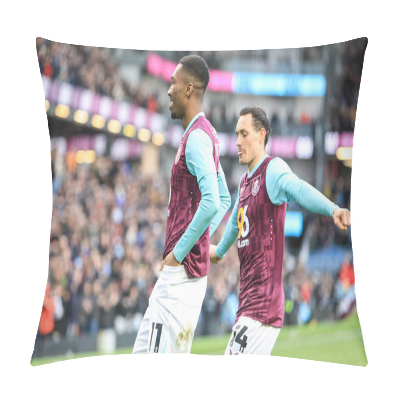 Personality  Jaidon Anthony Of Burnley Celebrates Opening Goal During The Sky Bet Championship Match Burnley Vs Watford At Turf Moor, Burnley, United Kingdom, 21st December 2024 Pillow Covers