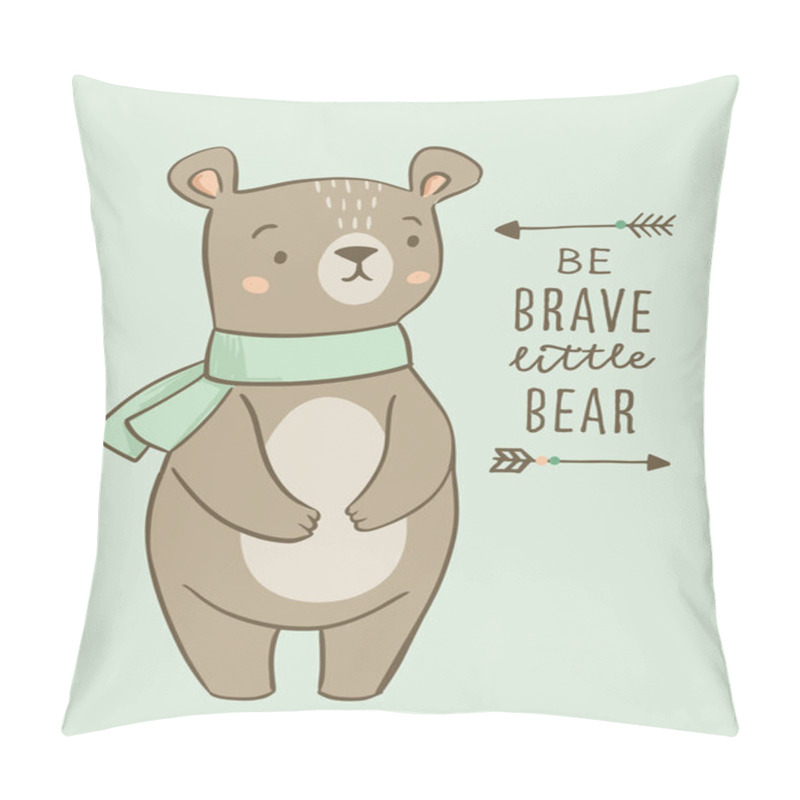 Personality  Cute Bear Character Nursery Posters With Tribal Arrows And Phrase Be Brave. Adventure Theme Nursery, Birthday Party. Vector Illustrations For Invitations, Greeting Cards, Posters Pillow Covers