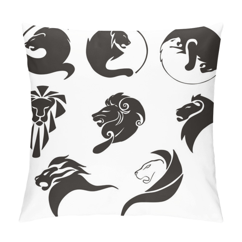 Personality  Stylized Black Lions Pillow Covers