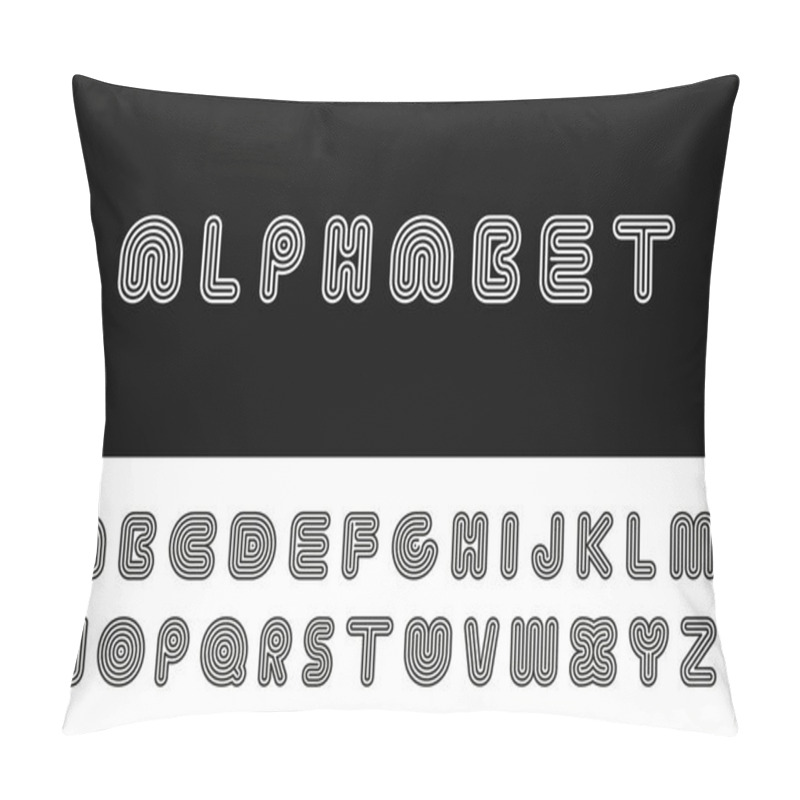 Personality  Striped English Alphabet. Vector Linear Font. Pillow Covers