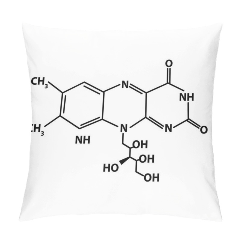 Personality  Vitamin B2. Riboflavin Molecular Chemical Formula. Infographics. Vector Illustration On Isolated Background. Pillow Covers