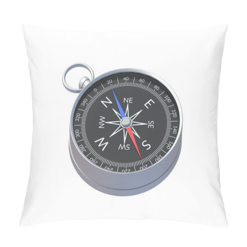 Personality  Compass Isolated On White Background. 3d Rende Pillow Covers