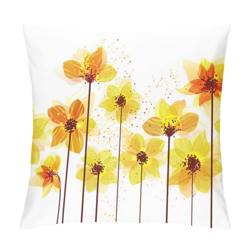 Personality  Seamless Horizontal Pattern. Yellow Flowers. Pillow Covers