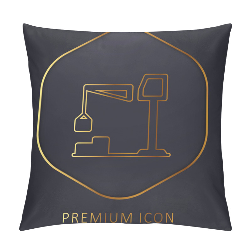 Personality  Big Derrick With Boxes Golden Line Premium Logo Or Icon Pillow Covers