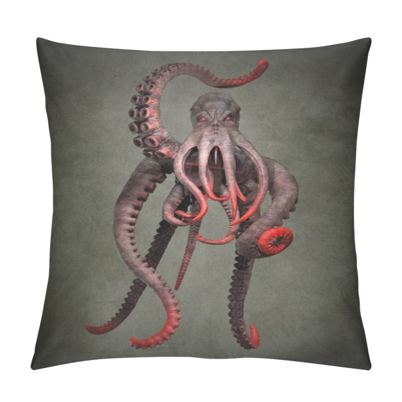 Personality  A Giant Ocean Octopus. 3D Illustrations Pillow Covers