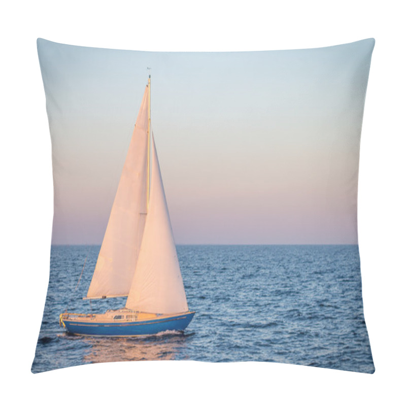 Personality  Blue Sailboat In The Ocean Pillow Covers