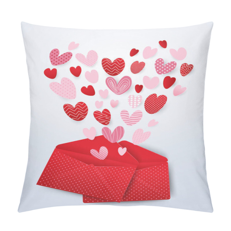 Personality  Open Red Envelope With Cute Hearts Valentines Day And Love Pillow Covers