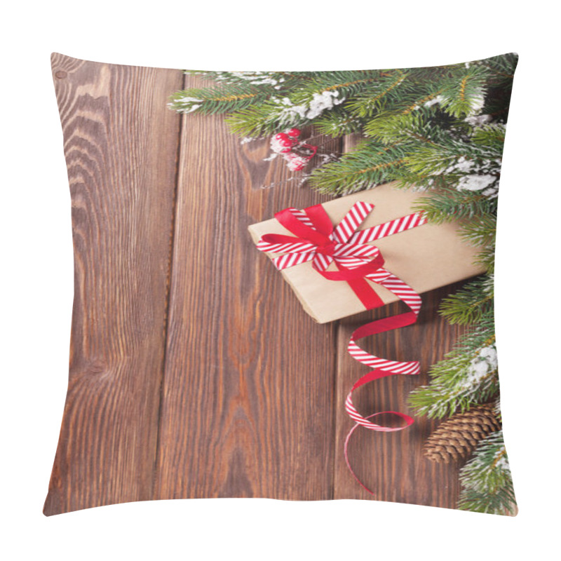 Personality  Christmas Gift Box And Fir Branch Pillow Covers