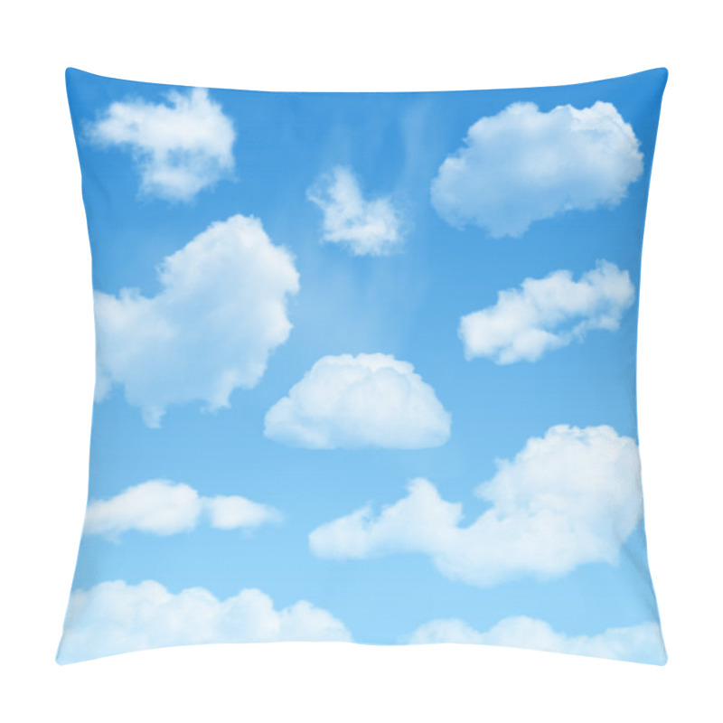 Personality  Transparent Vector Clouds Set On Blue Skies Background Pillow Covers