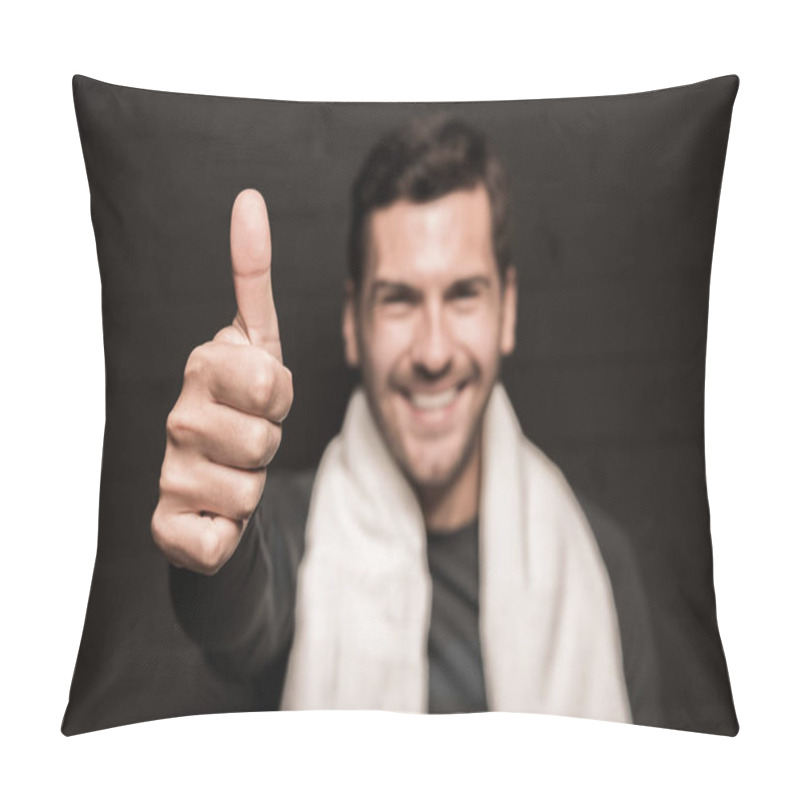 Personality  Man Showing Thumb Up Pillow Covers