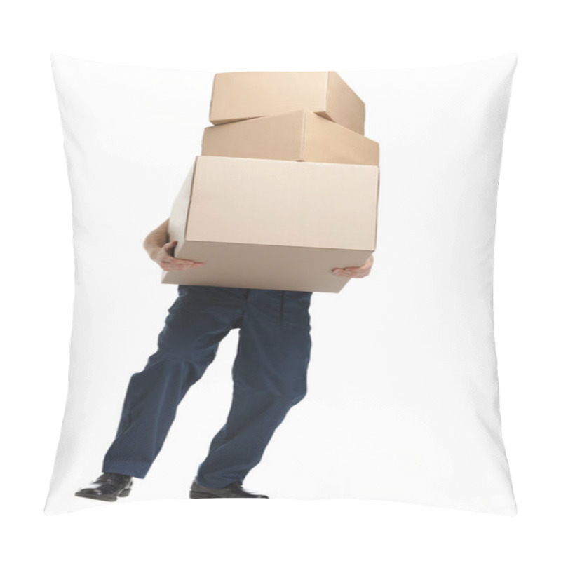 Personality  Workman Delivers The Heavy Parcel Pillow Covers