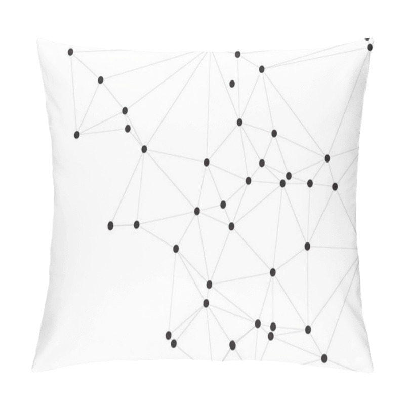 Personality  Abstract Polygonal Mesh With Black Nodes And Thin Lines, Creating A Minimalist Geometric Network Pattern Pillow Covers