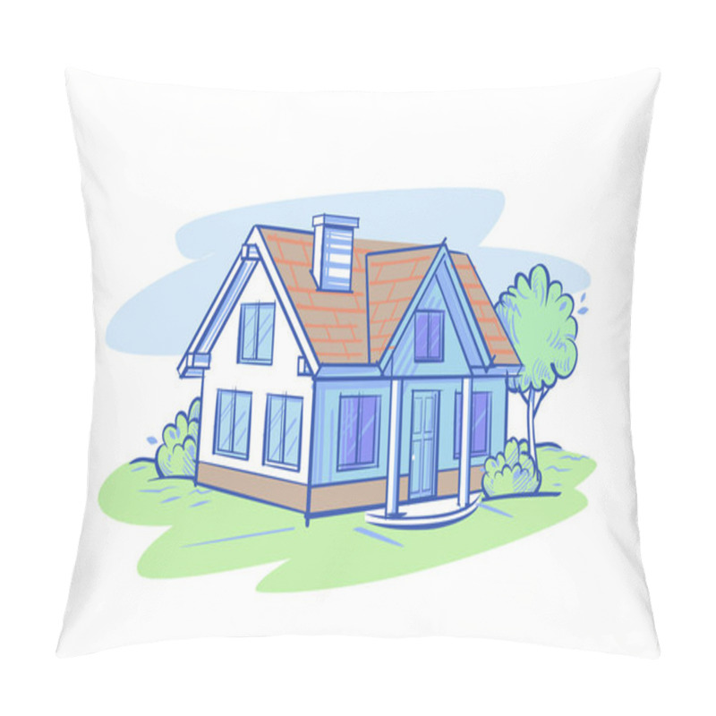 Personality  Village House Vector Pillow Covers