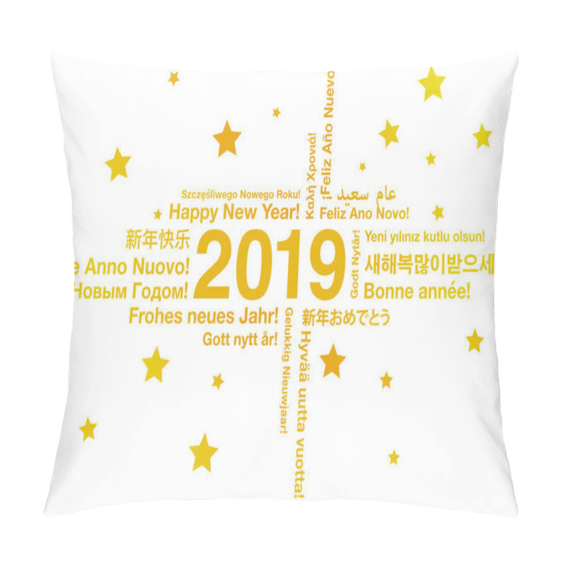 Personality  Happy New Year 2019 In Different Languages Pillow Covers