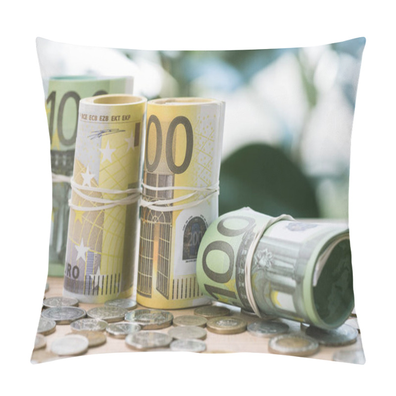 Personality  Euro Banknotes And Coins Pillow Covers