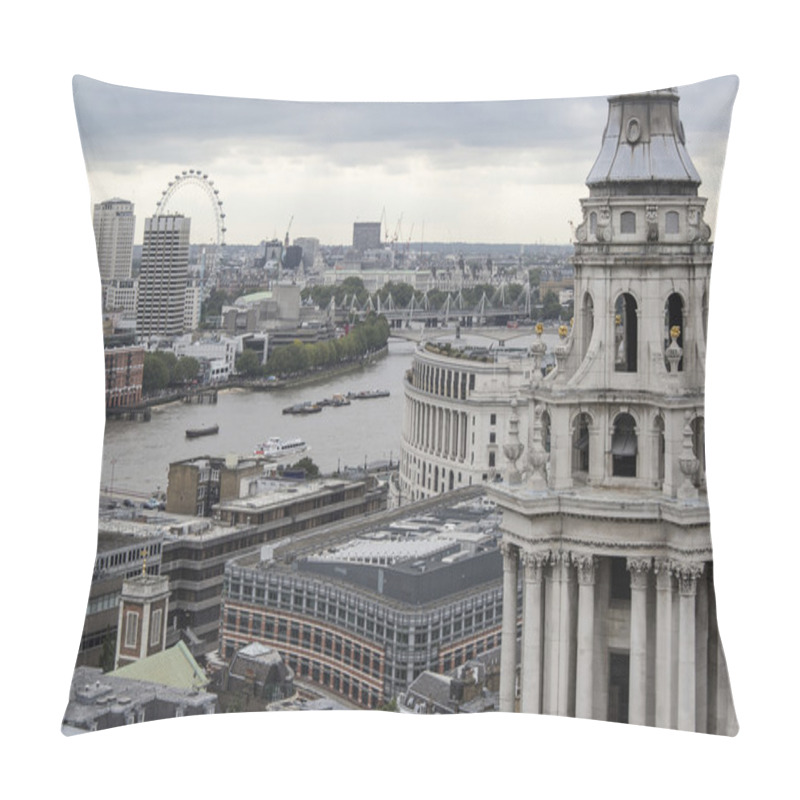 Personality  London City Aerial View Over Skyline With Dramatic Sky And Landm Pillow Covers