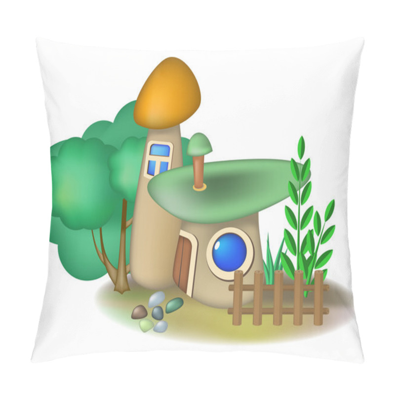 Personality  Two Mushroom Houses And Bush Pillow Covers