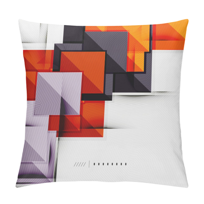 Personality  Geometric Squares And Rhombus Futuristic Template Pillow Covers